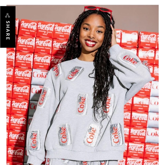 NWOT Queen of Sparkles Diet Coke sweatshirt size L - Picture 2 of 2